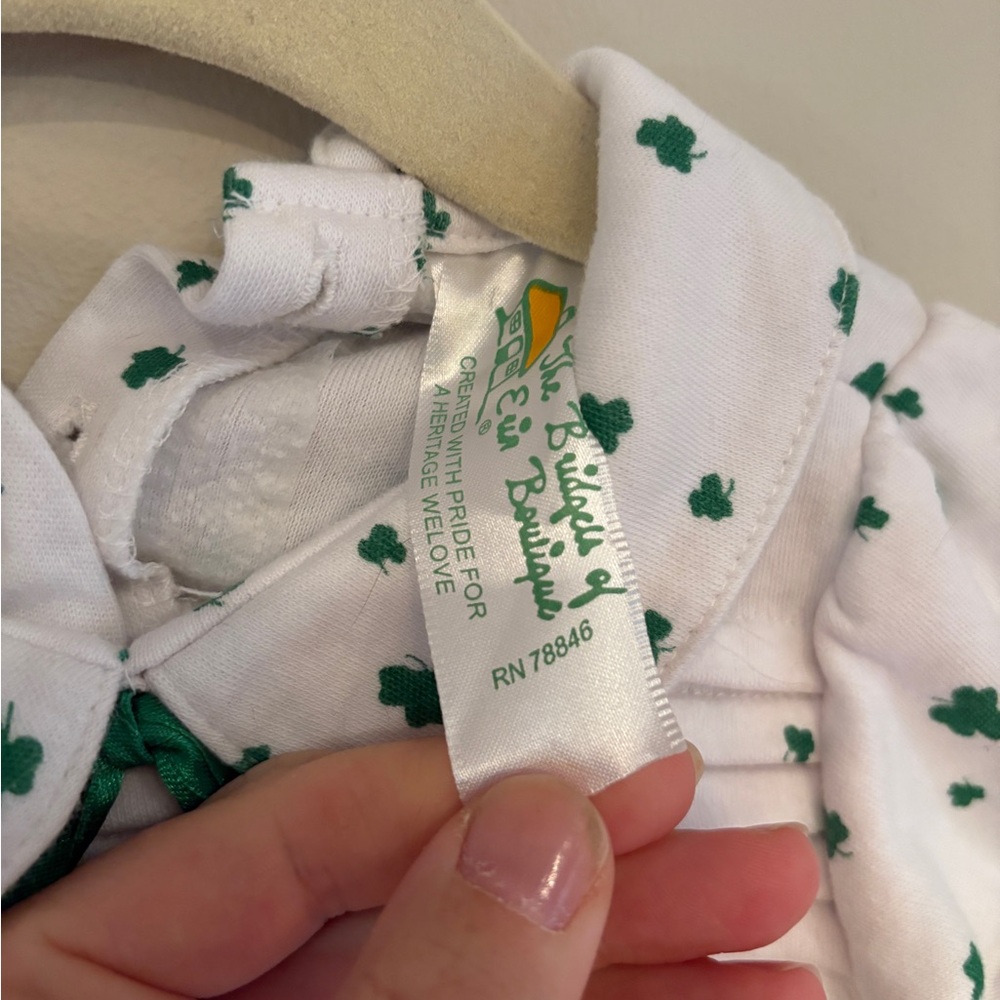 ☘️The Bridgets of Erin Shamrock babydoll St Patrick’s Dress size 6M - Picture 3 of 5
